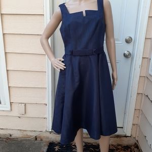 Isaac Mizrahi navy blue dress